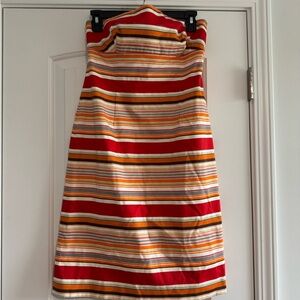 Phoebe Couture Red Tan Backless Cocktail Dress